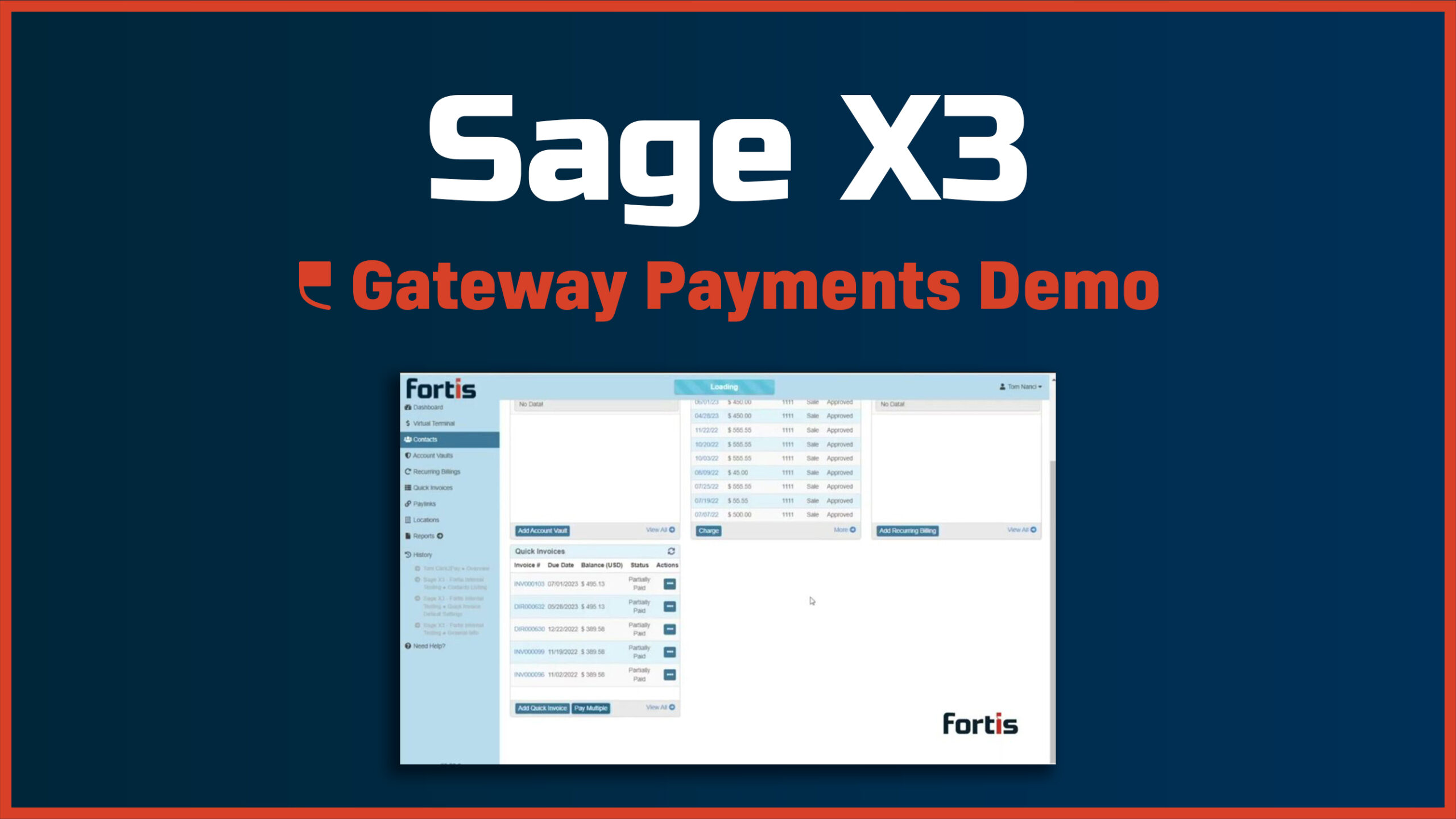 Sage X3 – Gateway Payments